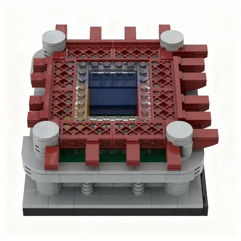 Фото 384 детали MOC: Архитектурная модульная модель стадиона Сан-Си́ро (Милан), конструктор, декор для гостиной, настольное украшение, подарок для взрослых №3