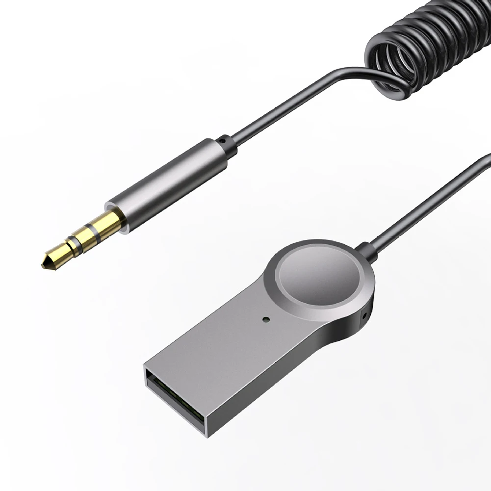

Bluetooth 5.0 Receiver Adapter 3.5mm Jack Car AUX AudioStereo Handsfree Car Built-in Microphone To Answer Calls