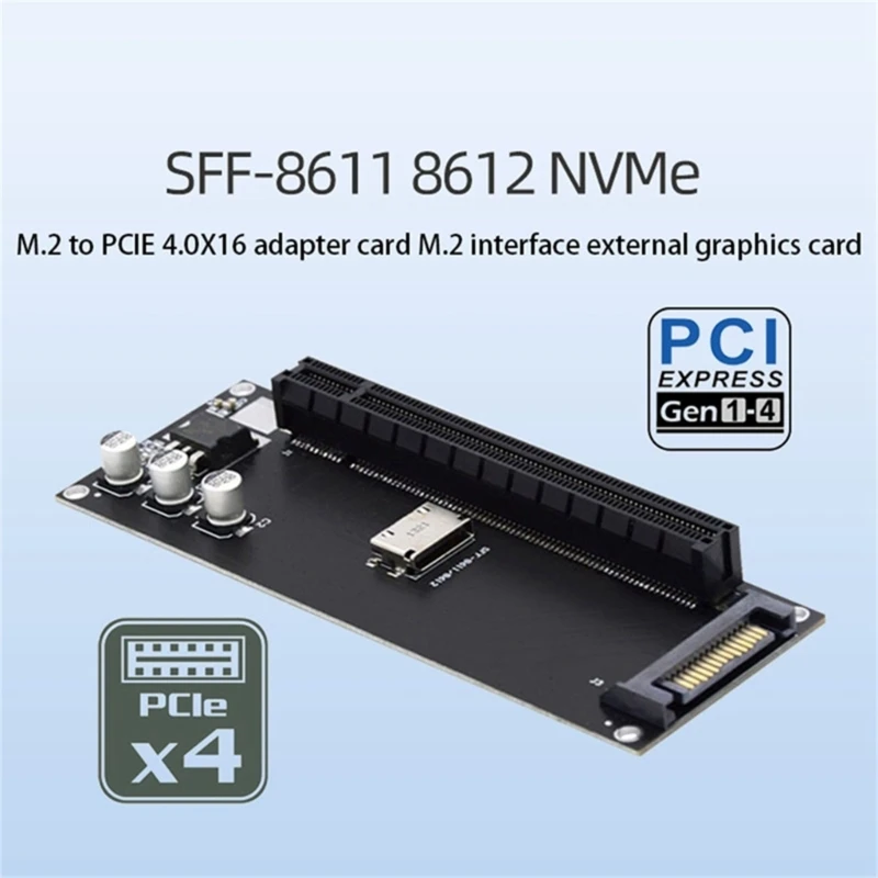 

SFF-8611 to PCIe X16 Slot Adapter PCI-e Expansion Card for Graphics Card