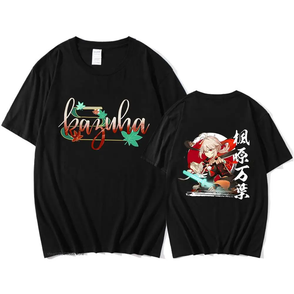 

Hot Game Genshin Impact T-Shirts for Men Kaedehara Kazuha Graphic Tshirts Haikyuu Streetwear Women Y2k Clothes 100% Cotton Tops
