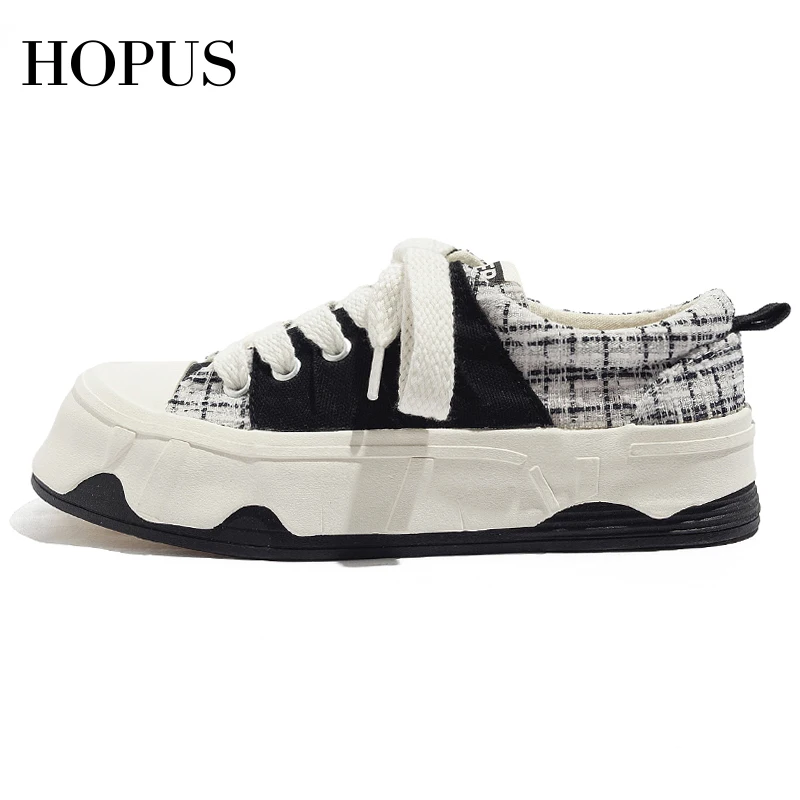

Женские кроссовки на плоской подошве HOPUS, парусиновые кроссовки разных цветов на платформе в Корейском стиле ретро, дышащие, 2023