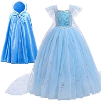 kids princess clothes children summer dance fancy clothing little girls frozen party luxury gown birthday long cloak dress