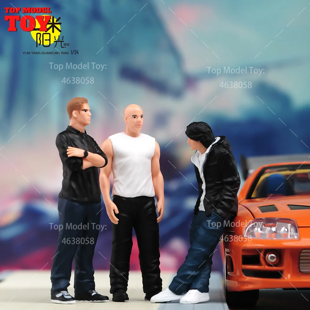 Окрашенные миниатюры 1/24 Paul Walker Dom Gal Gadot мужская сцена фигурка ношение лица модель