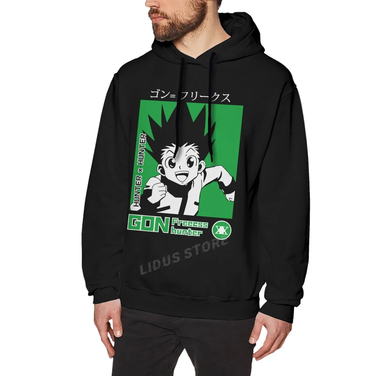 

Толстовка с капюшоном Hunter X Hunter для отдыха, с изображением гона, свободного покроя, японского аниме, худи в стиле Харадзюку, креативная уличн...