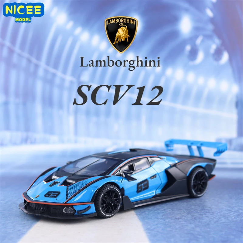 

Модель спортивного автомобиля Lamborghini SCV12 в масштабе 1:24, модель литая из металлического сплава, модель автомобиля со звуковым оформлением, коллекционная детская игрушка, подарки A584