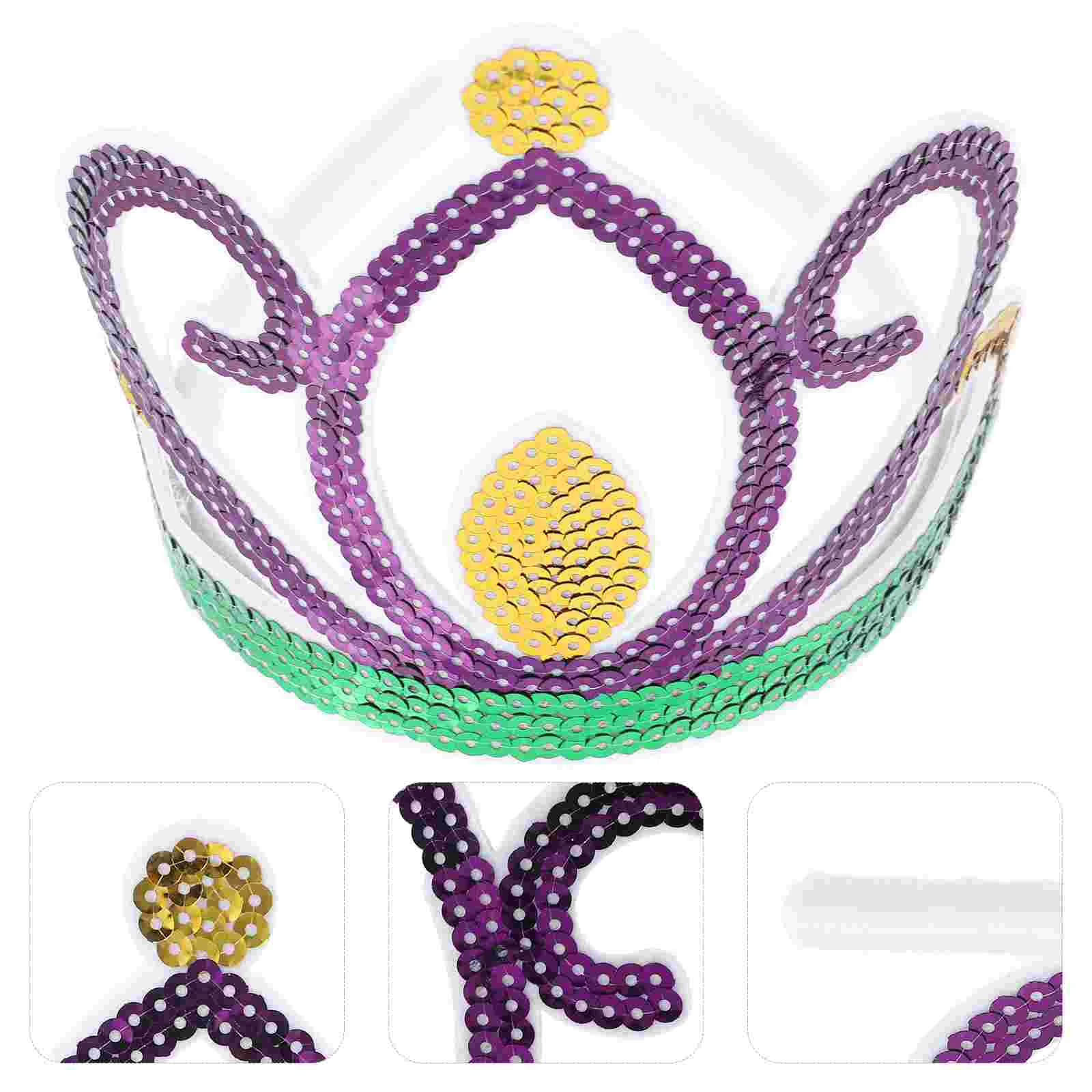 

Ленты для волос, головной убор с блестками, повязка на голову с короной, Женские аксессуары на день рождения