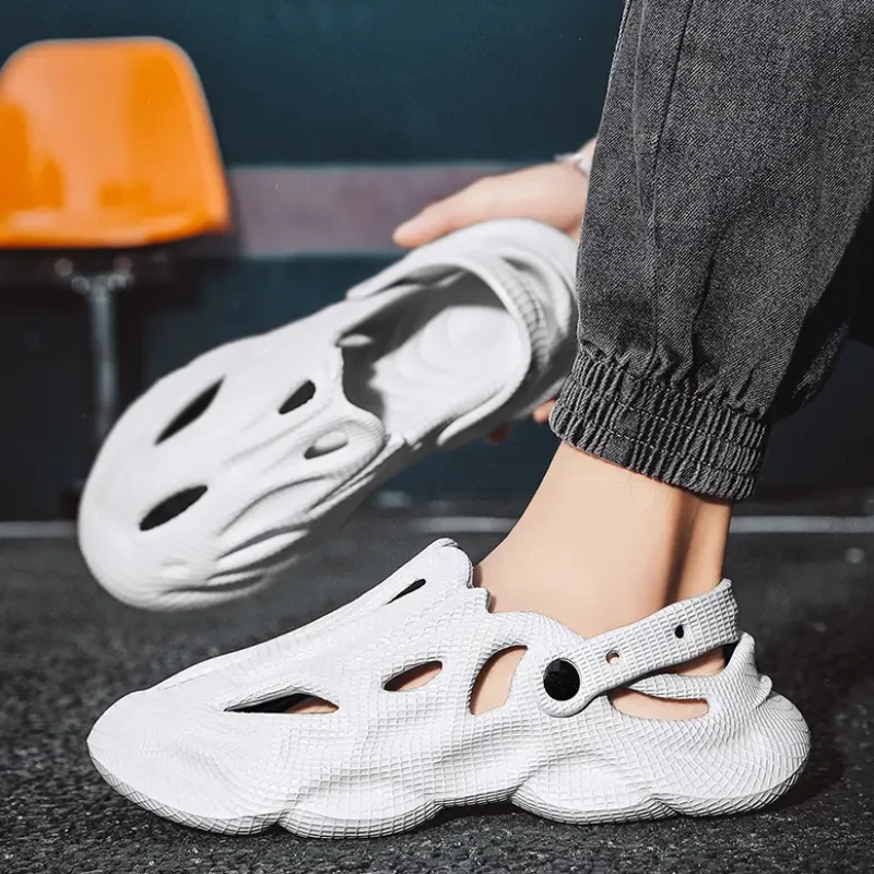 

Сандалии Baotou женские из ЭВА, легкие босоножки с кокосовым отверстием, плоская подошва, однотонные Модные дышащие повседневные пляжные туфл...