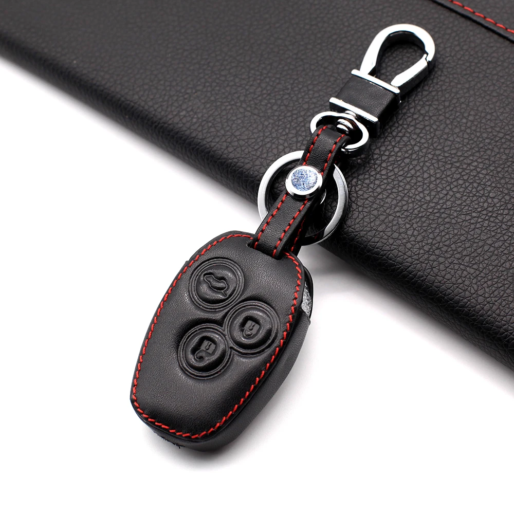 

Кожаный брелок-держатель для ключей, чехол для ключей от автомобиля для Renault trafic clio Duster Logan dacia sandero для Nissan terrano Almera
