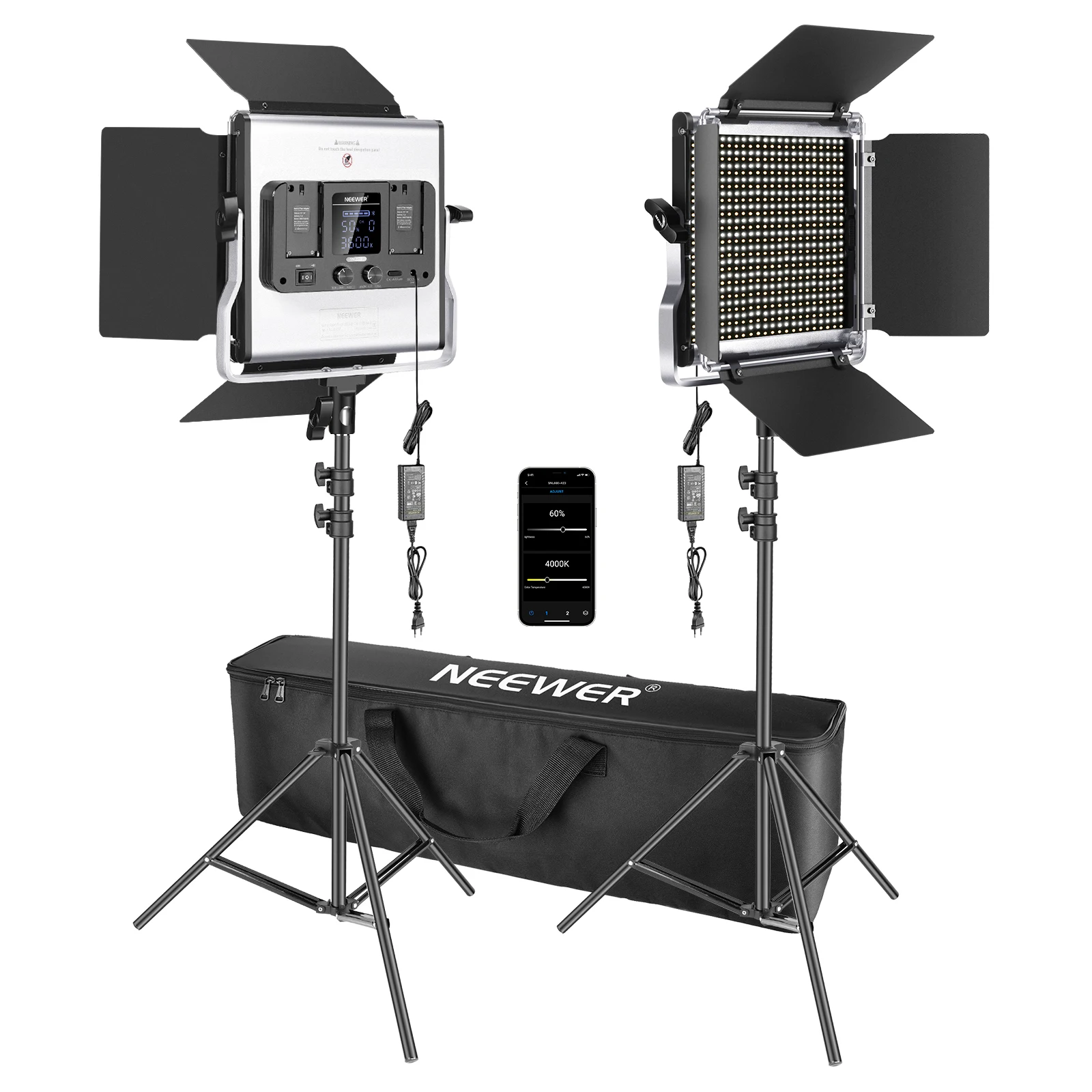 

Neewer 660 LED Video Light 40W, APP Control, Photography Video Lighting Kit, Light Stands, Diffuser for Studio YouTube Shooting