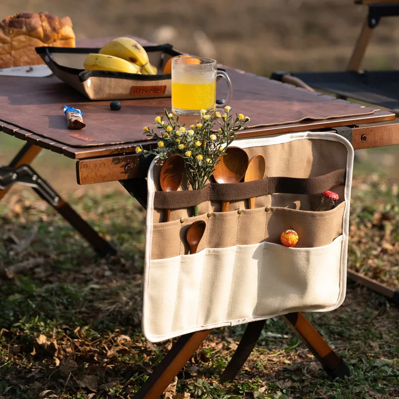 

New Spring and Autumn Outdoor Camping Portable Tableware Storage Bag Camping Kitchen Tableware Finishing Storage Hanging Bag