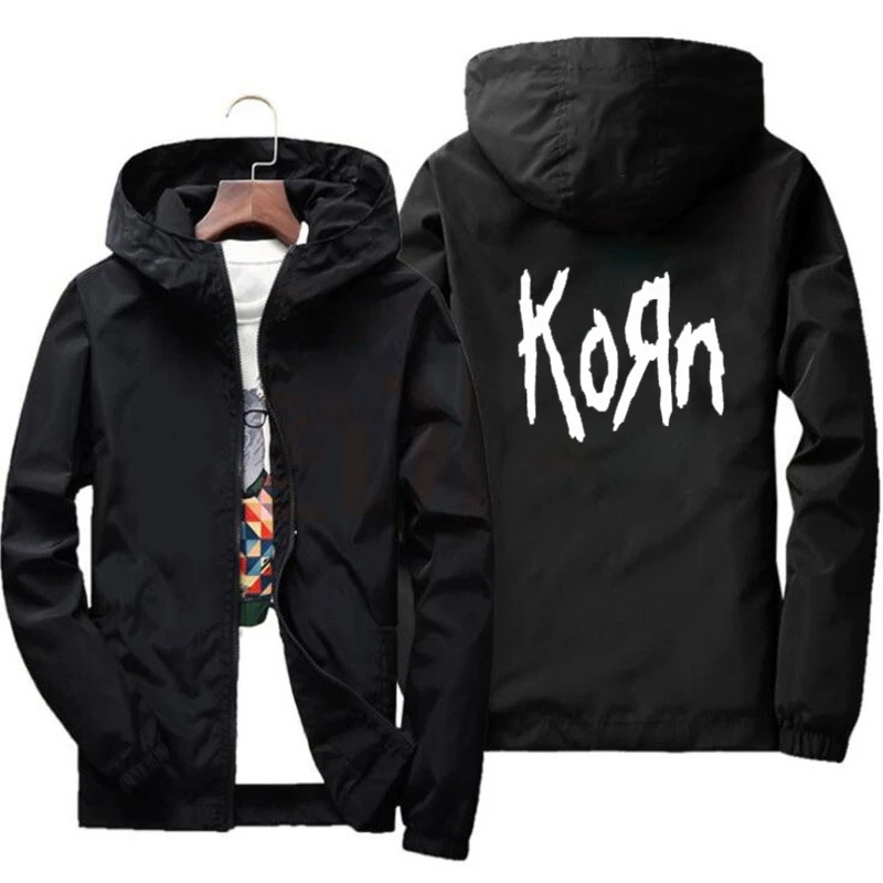 

2023 Men's Bomber Jackets Spring Casual Male Thin Outerwear Sportswear Coats Korn Rock band Letter Mens Slim Fit Chaquetas Hombr