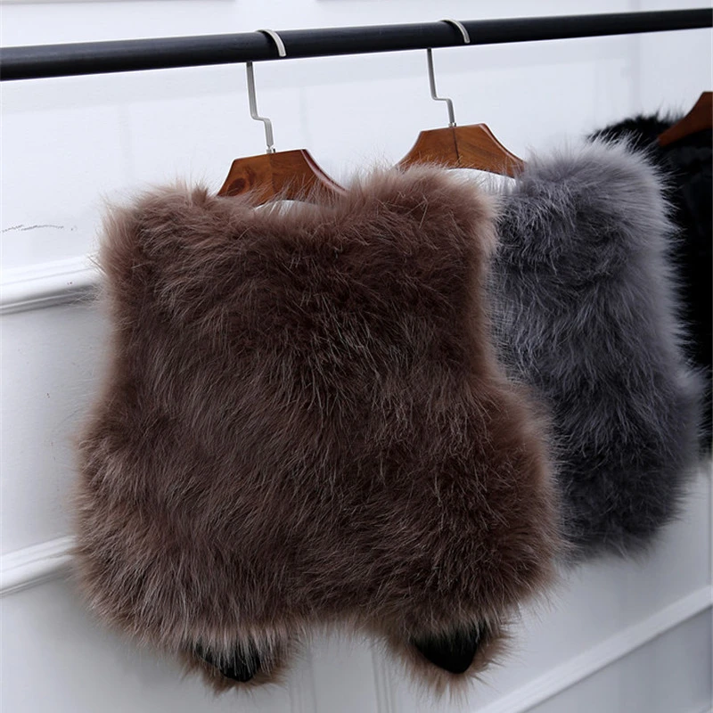 Women's Fur Vest Autumn Winter Thermal Short Plush Jacket 2022 New Faux Mink Fur Fashion Fluffy Coat V-Neck Warm Fur Teddy Coat