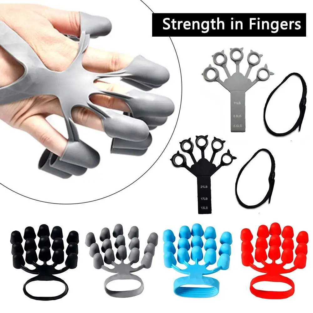 

3 вида ремешков для захвата 6,6-11 фунтов, регулируемый захват для пальцев, усилитель для пальцев, тренажер для силы захвата