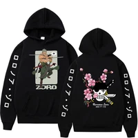 2022 new anime one piece roronoa zoro graphic hoodie hip hop long sleeve hooded sweatshirt harajuku vintage trend hoodies tops