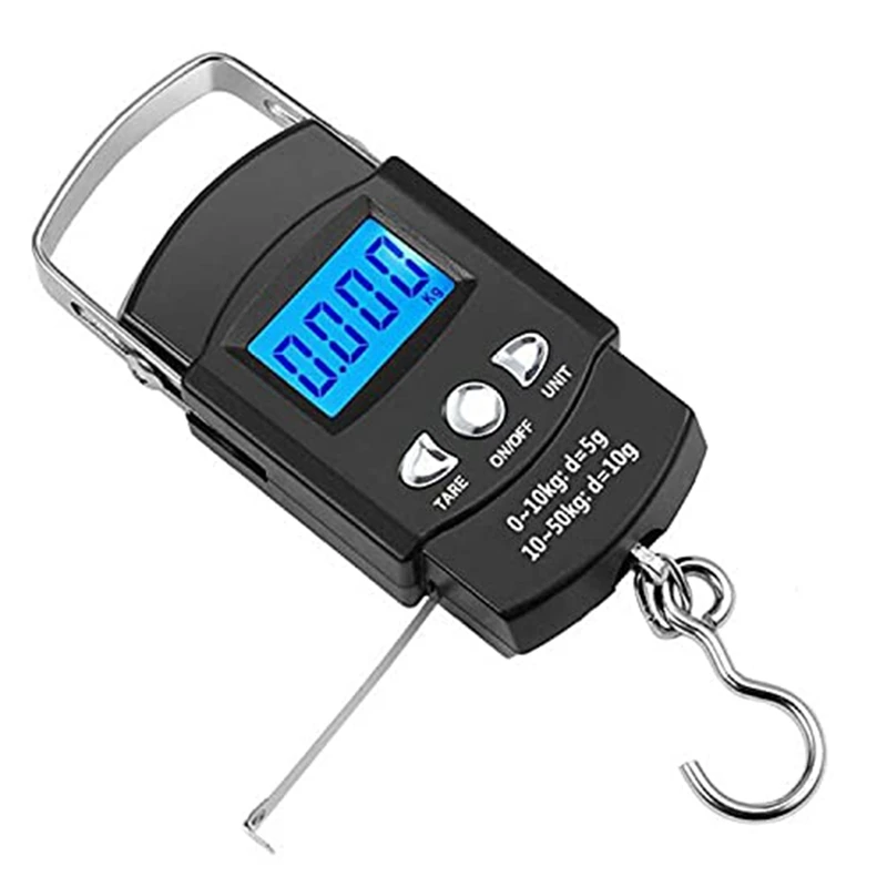 

Hot AD-Digital Fish Scale Fishing Weights Scale, Hanging Scale Digital Weight Backlight LCD Display 110Lb/50Kg Balance