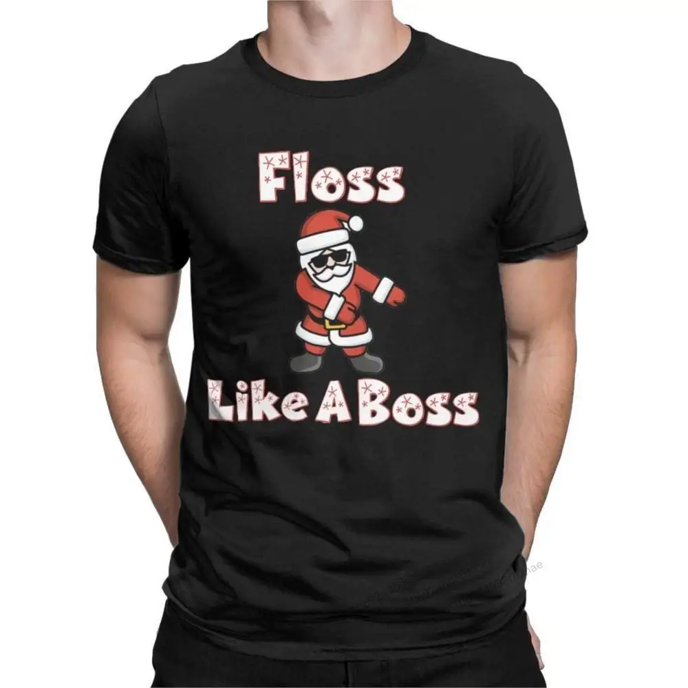 

Floss Like A Boss Santa Men T Shirts Christmas Leisure Tees Short Sleeve Crew Neck T-Shirts Cotton Summer Clothes