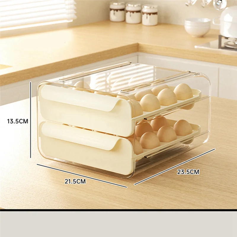 2-уровневый ящик для хранения яиц с 32 ящиками пластиковый кухонный контейнер