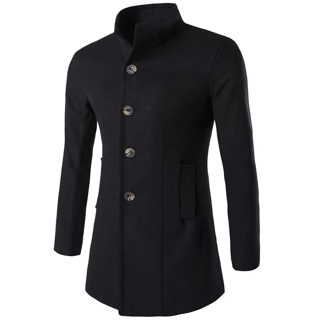 

2022 Fashion Men Wool Casual Business Trench Coat Man Long Overcoat Male