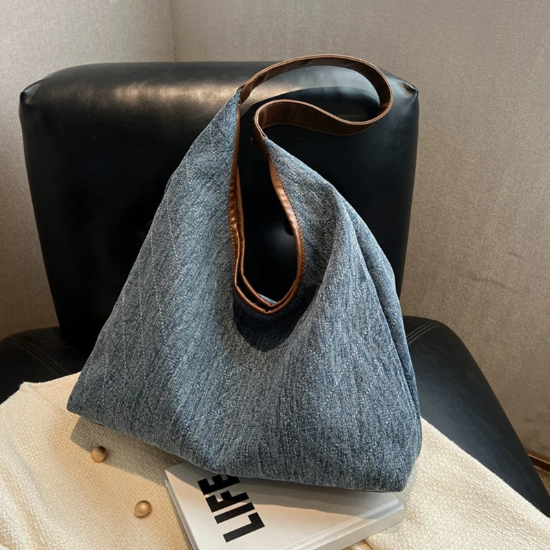 

Denim Women Shoulder Bag large capacity Female hobos handbag Design Casual big Totes blue ladies hand bags Canvas Crossbody bags