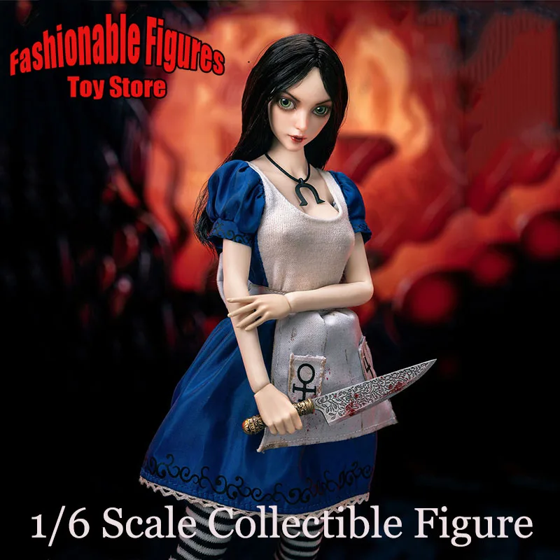 

LSZG2022-10 1/6 Scale Collectible Figure Crazy Alice Gothic Beauty Girl Dolls Full Set 12'' Women Soldier Action Figure Body