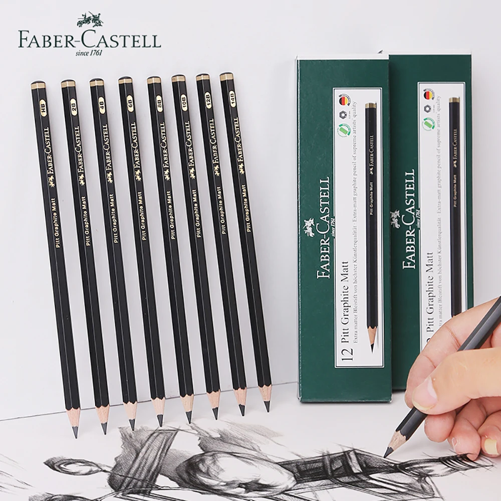 

German Faber-Castell PITT Matte Sketch Pencil Drawing Tools Full Set of Professional Painting Supplies Stationery 2B-14B Pens