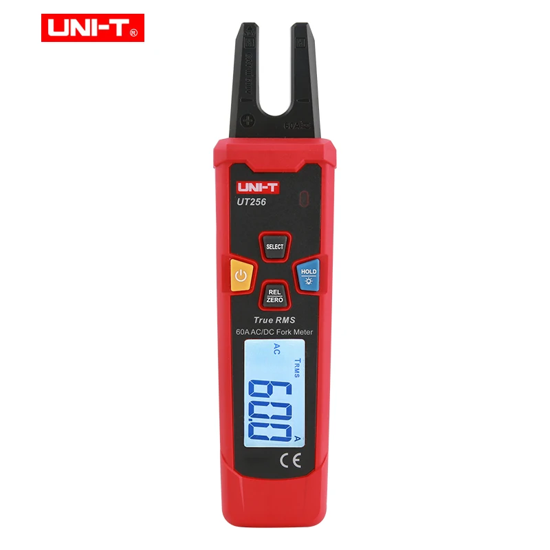 UNI-T UT256 DC/AC Current Digital Clamp Meter 600 Bit True RMS 60A LCD Backlight Visual Alarm Fork Meter