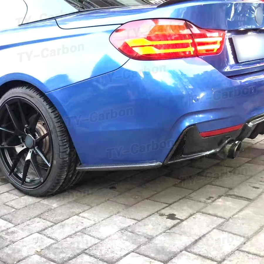 Фото Диффузор заднего бампера из карбона, сплиттеры, накладки для BMW 4 серии F32 F33 F36 M Sport 2014-2019, спортивный стиль, боковые спойлеры из FRP. №2