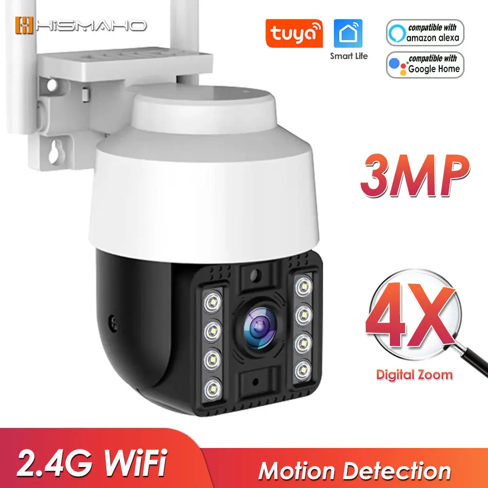 

Tuya IP Camera WiFi 3MP Alexa CCTV Security Camera Outdoor Mini Cam For Home Protection PTZ Video Surveillance HD H.264 P2P