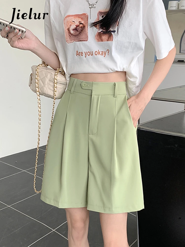 Jielur S-XL Женские летние шорты для женщин с эластичным поясом корейский шикарный