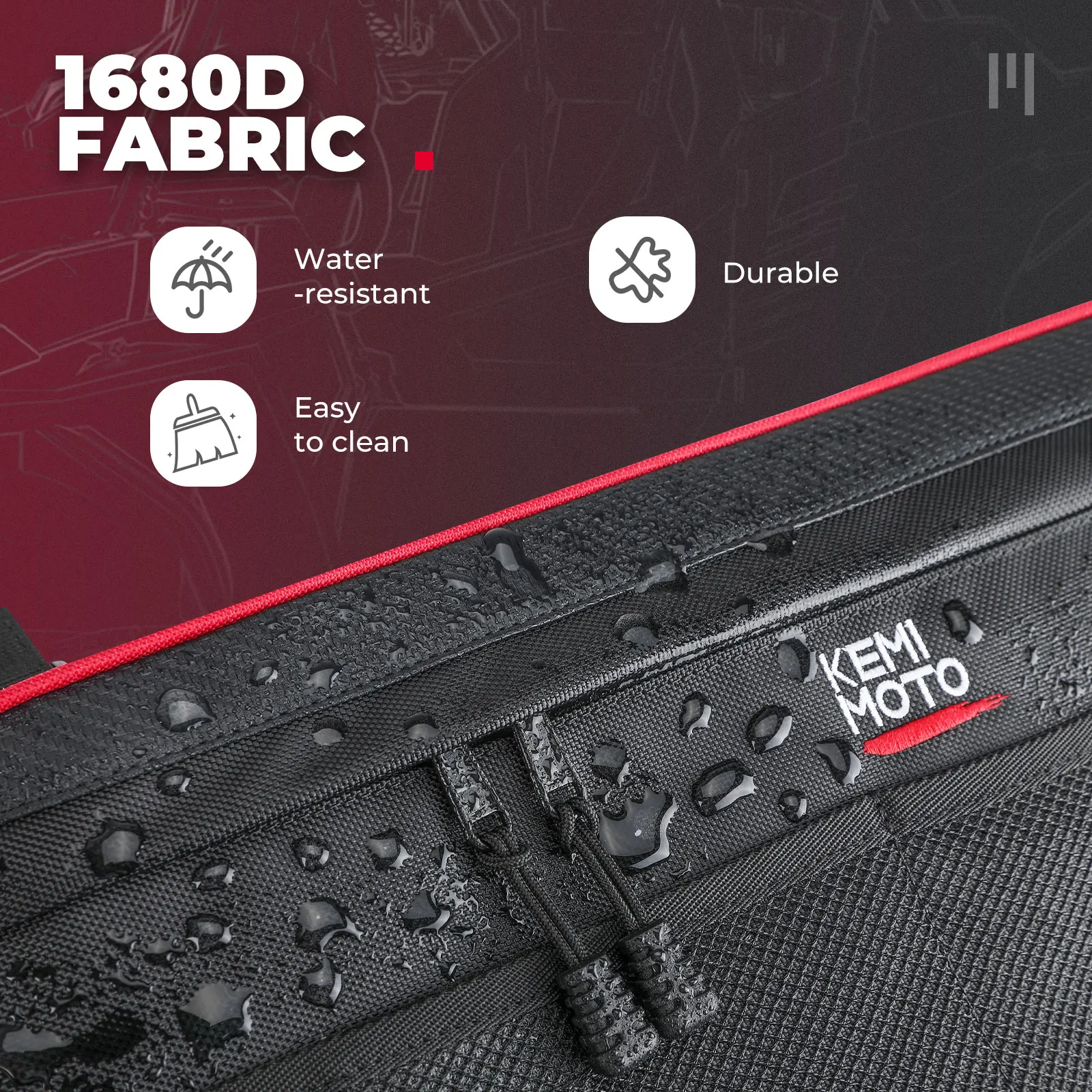 Совместим с Polaris RZR XP/XP 4 1000/XP Turbo/S 1000/900/Turbo S 2014-2022 2023 1680D Red Line Сумка для передней