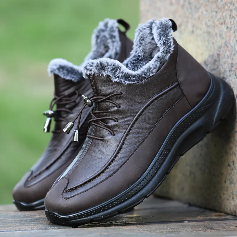 

Мужские зимние водонепроницаемые ботинки, удобные кроссовки, повседневная обувь для работы, с резиновой подошвой, прогулочная обувь