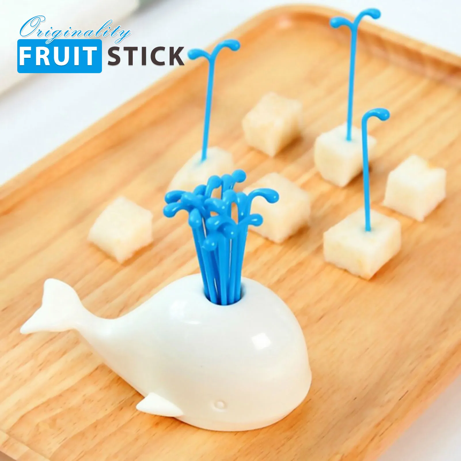 

16 шт. милый фонтан Beluga, Набор Десертных Вилок для фруктов, Многоразовые Зубочистки для закусок для детей, пальчиковые пищевые палочки, кухон...