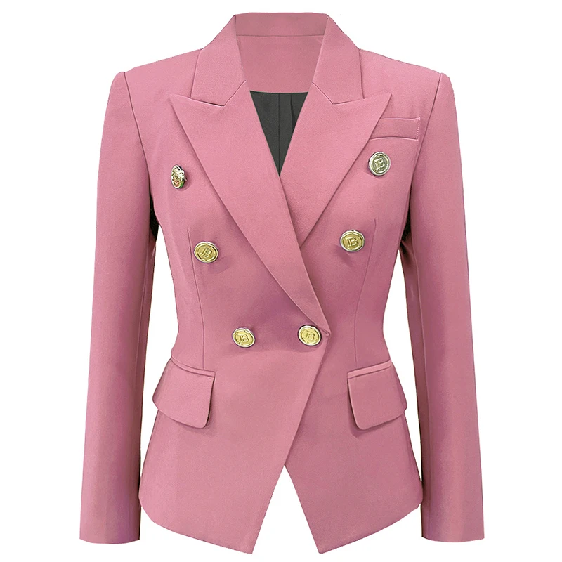 

Trendy Brand New Collection Female Blazer Letter Button Pink Balck White Yellow Blue Khaki Green Army Green 8 Color For Option