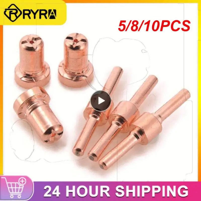 

5/8/10PCS Tip Electrodes & Nozzles Kit Shunt Plasma Cutter Electrode Nozzle Protective Cover Consumable Accessories