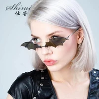 punk bat sunglasses women men luxury brand vintage cat eye rimless sun glasses unique brand designer trending female shades