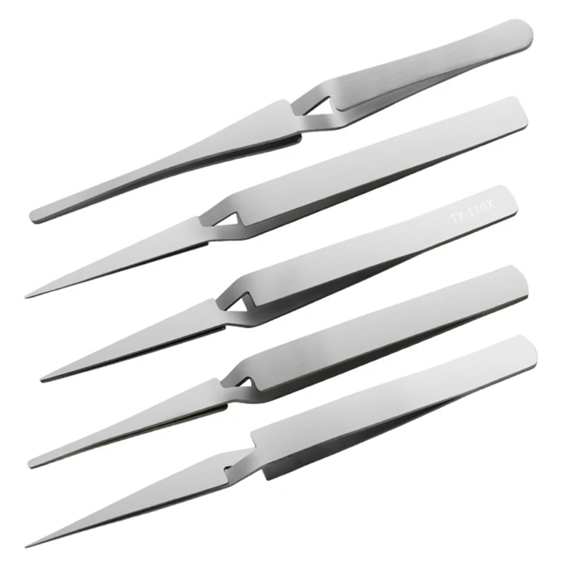 Stainless Steel Tweezers  Reverse Round Head Reverse Fork Pointed