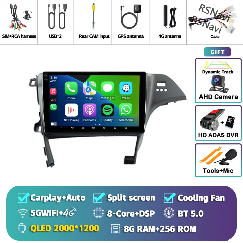 

Android 15 Carplay DSP WIFI + 4G автомобильный радиоприемник мультимедийный плеер для Toyota Prius XW30 2009-2016 RHD авторадио стерео 2din головное устройство