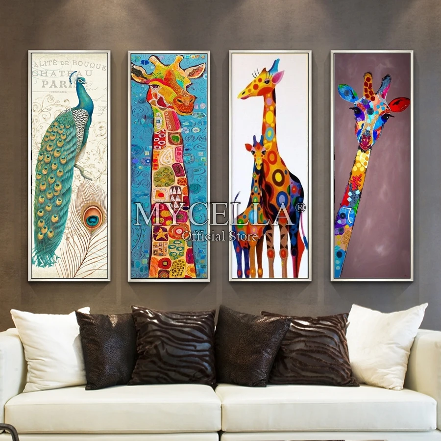 

Diamond Embroidery Animal 5D DIY Diamond Painting Giraffe Peacock Full Round Mosaic Rhinestone Cross Stitch Home Decor