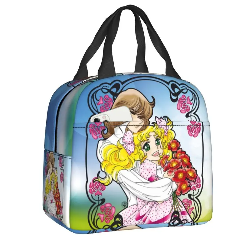 

Anime Candy And Terence Insulated Lunch Bags for Women Cartoon Candice Portable Thermal Cooler Bento Box School