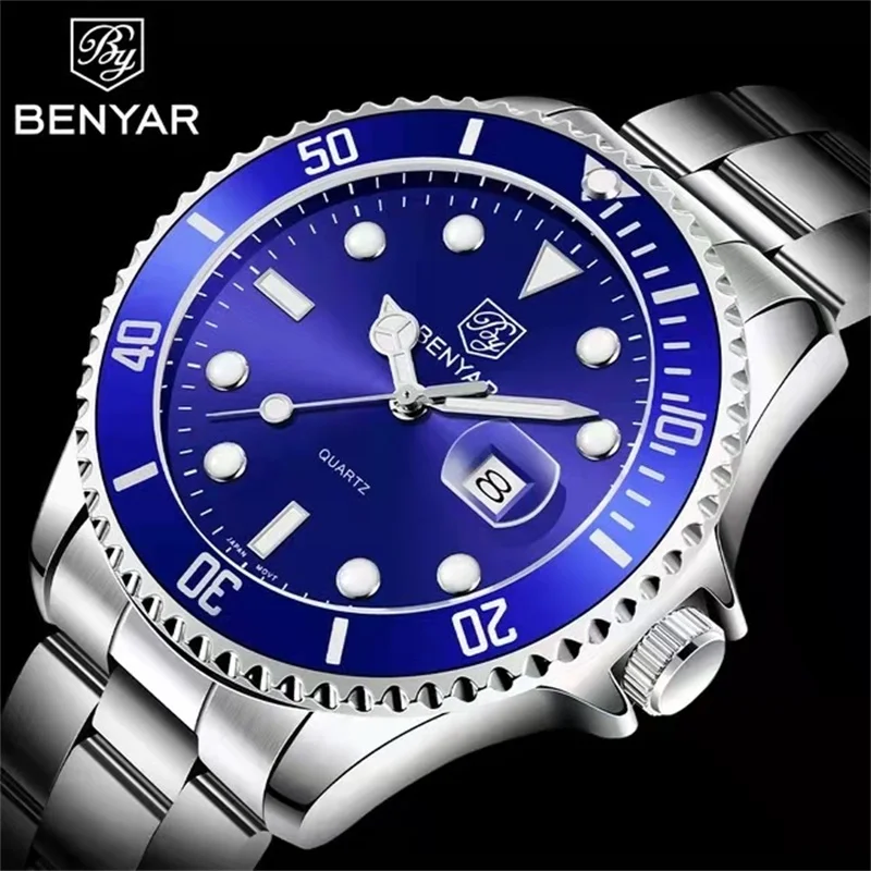 

2021 BENYAR Luxus herren Uhren 30m Wasserdicht Datum Uhr Männer Sport Uhren Männer Quarz Casual Armbanduhr Relogio masculino