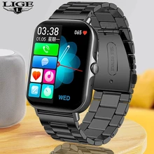 LIGE New 2022 Smart Watch Men Heart Rate Blood Pressure Information Reminder Sports Waterproof Smart Watch For Android IOS Phone
