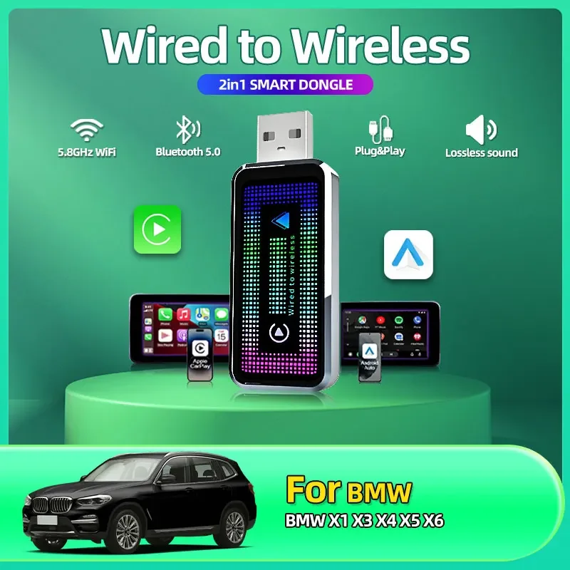 2в1 Wireless CarPlay Android Auto Smart Dongle Mini Box Plug And Play для BMW X1 X3 X4 X5 X6 автомобильные аксессуары