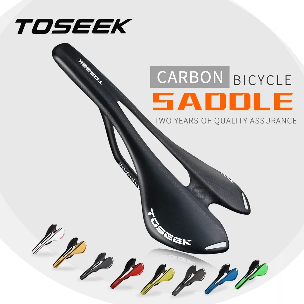 

TOSEEK Full Carbon Fiber Bicycle Saddle Road MTB Bike Carbon Saddle105g 7*9 Carbon Rail 8 Colour