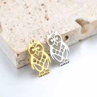 dooyio 5pcslot stainless steel hollow out owl pendant charms diy necklace bracelet jewelry crafts making supplies