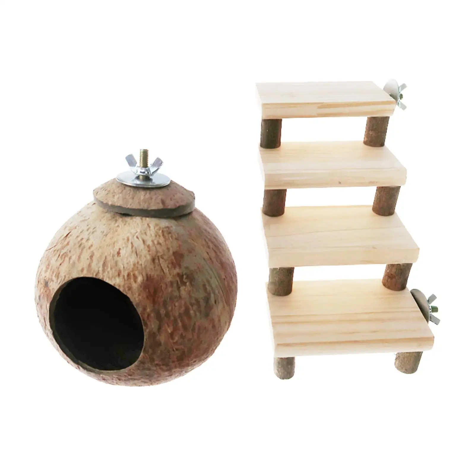 Кокосовый хомяк с лестницей искусственное украшение для обитания упражнения