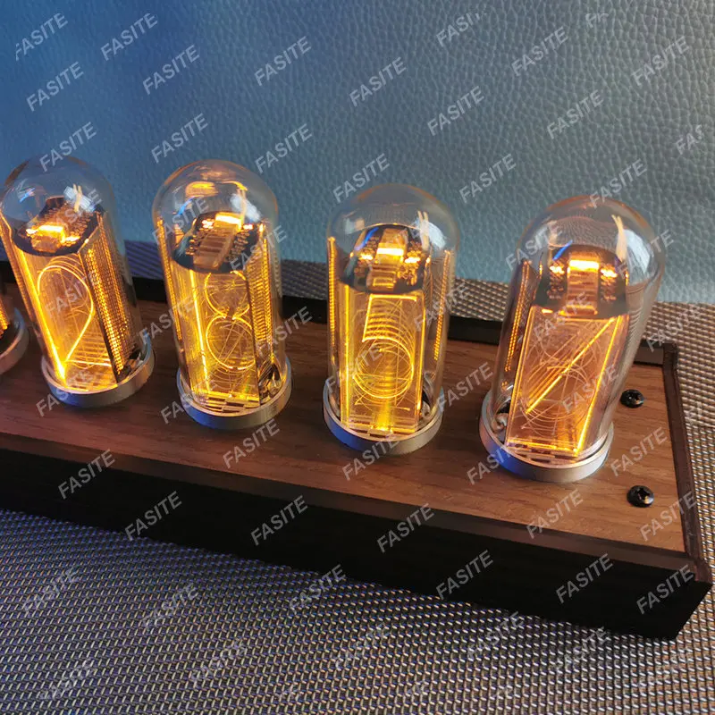 Светодиодные светящиеся часы Nixie Tube металлические деревянные настольные