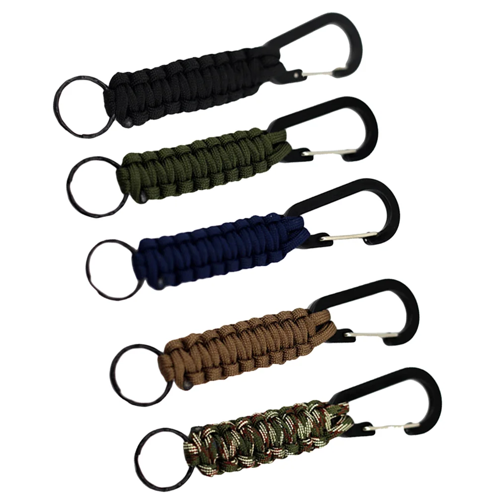 

5 Carabiner Sturdy D-Ring Aluminum Nylon Rope Keychain Clip Hook for Athletes