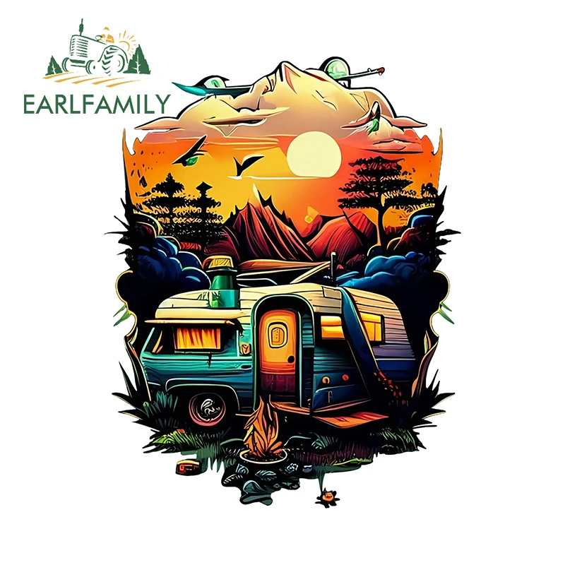 

EARLFAMILY 13 см X 12 см для кемпера, дорожный бампер, автомобильная наклейка, фургон, лобовое стекло, наклейка для ноутбука, мотоцикл, устойчивый к царапинам, автомобильный Стайлинг