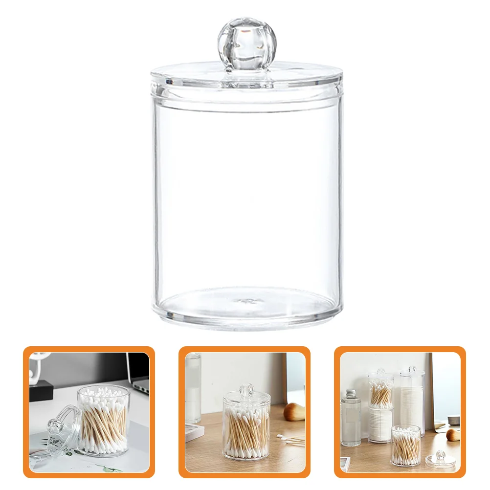 

Cotton Holder Organizer Jar Dispenser Apothecary Jars Pad Storage Qtip Round Floss Lids Makeup Sponge Swab Container Toothpick