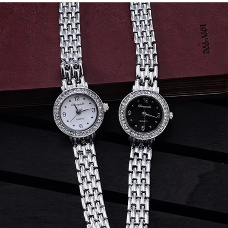 Watches Fashion Silver Luxury Rhinestone Watch Women Watches Bracelet Ladies Watch Clock reloj mujer zegarek damski